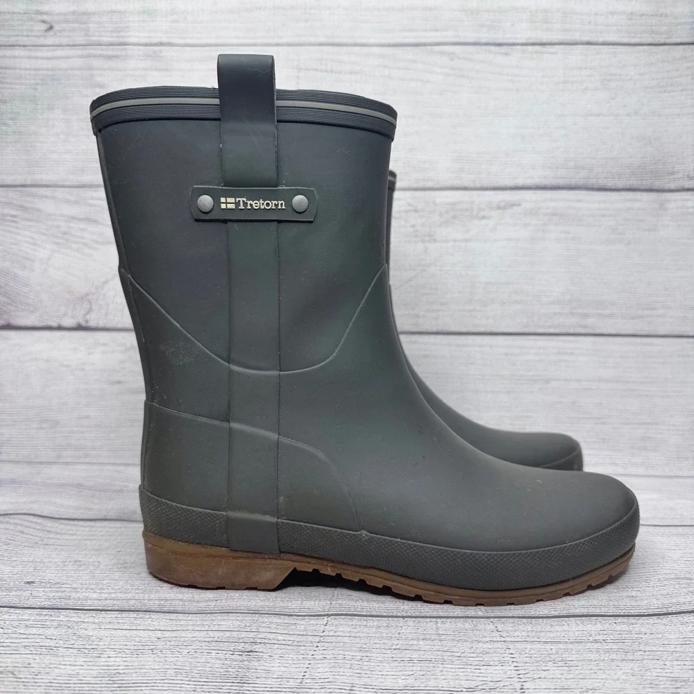 Tretorn Women's Rain Boots Rubber Ankle Boots Grey‎ Size 36